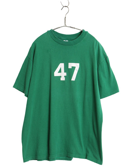 80s USA製 チャンピオン ナンバリング 両面 プリント Tシャツ メンズ XL / ヴィンテージ フットボール シングルステッチ 大きいサイズ 緑