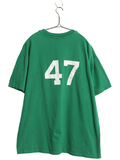 80s USA製 チャンピオン ナンバリング 両面 プリント Tシャツ メンズ XL / ヴィンテージ フットボール シングルステッチ 大きいサイズ 緑