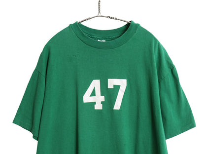 80s USA製 チャンピオン ナンバリング 両面 プリント Tシャツ メンズ XL / ヴィンテージ フットボール シングルステッチ 大きいサイズ 緑