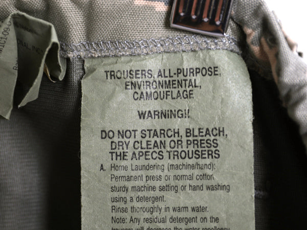 米軍実物 プロパー 社製 APECS デジタル タイガー カモ オーバー パンツ LARGE REGULAR 古着 USAF ABU ECWCS カーゴ ゴアテックス 迷彩柄 