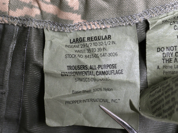 米軍実物 プロパー 社製 APECS デジタル タイガー カモ オーバー パンツ LARGE REGULAR 古着 USAF ABU ECWCS カーゴ ゴアテックス 迷彩柄 