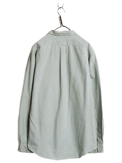90s ラルフローレン ストライプ 長袖 ボタンダウン シャツ メンズ XL / オールド ポロ 長袖シャツ コットン オックスフォード 大きいサイズ