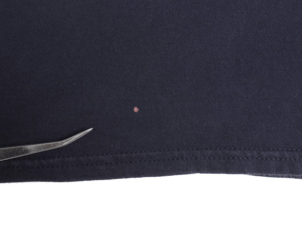 00s ナイキ スモール スウッシュ 刺繍 半袖Tシャツ メンズ XL オールド ヘビーウェイト コットン ワンポイント カットソー 大きいサイズ 紺