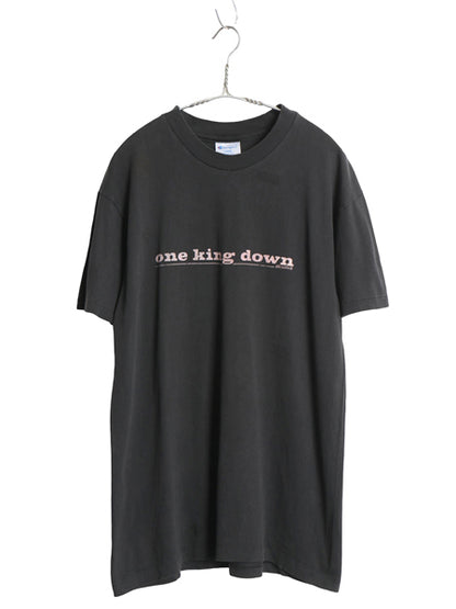 90s USA製 ワンキングダウン プリント Tシャツ メンズ L 古着 オールド バンド ロック ハードコア チャンピオン シングルステッチ ブラック