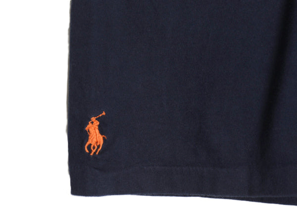 ポロ ラルフローレン ロゴ プリント 半袖 Tシャツ メンズ M / カットソー コットン シングルステッチ クルーネック トップス シンプル 紺