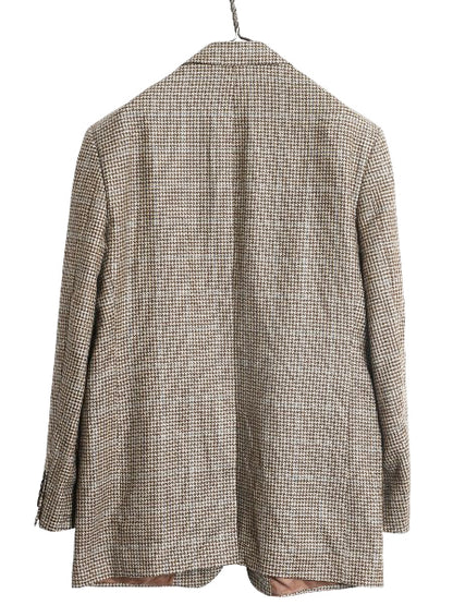 デッドストック ブルックスブラザーズ テーラード ジャケット メンズ L 程 新品 ウール カシミヤ ブレザー 千鳥格子 チェック マルチカラー