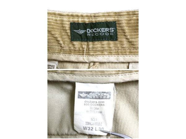 00s ドッカーズ リーバイス 太畝 コーデュロイ パンツ メンズ 32 30 / 古着 オールド スラックス ツータック ストレート 裾ダブル ゆったり