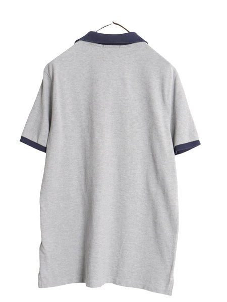 ポロ ラルフローレン 鹿の子 半袖 ポロシャツ メンズ M / CLASSIC FIT ポニー ワンポイント ボックス カットソー 無地 トリコカラー グレー
