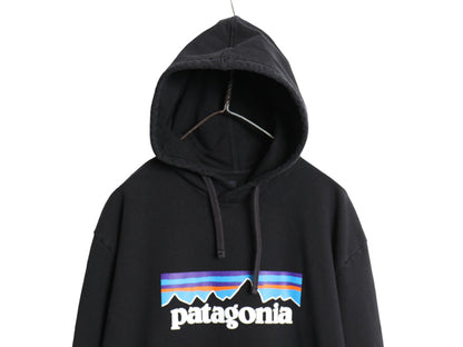 パタゴニア プリント スウェット フード パーカー メンズ XXL / 18年製 トレーナー プルオーバー ヘビーウェイト 裏起毛 大きいサイズ 黒