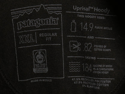 パタゴニア プリント スウェット フード パーカー メンズ XXL / 18年製 トレーナー プルオーバー ヘビーウェイト 裏起毛 大きいサイズ 黒