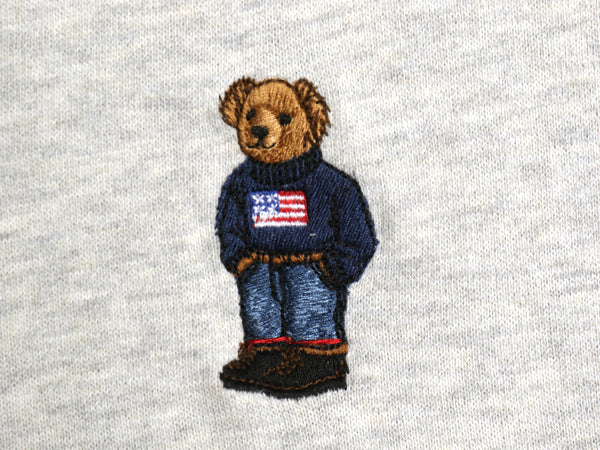 ポロベア ポロ ラルフローレン スウェット フード パーカー メンズ L トレーナー 裏起毛 前V ワンポイント 刺繍 キャラクター プルオーバー