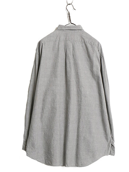 90s ラルフローレン 長袖 ボタンダウン シャツ メンズ XL / オールド 長袖シャツ コットン ワイシャツ チェック 大きいサイズ モノトーン