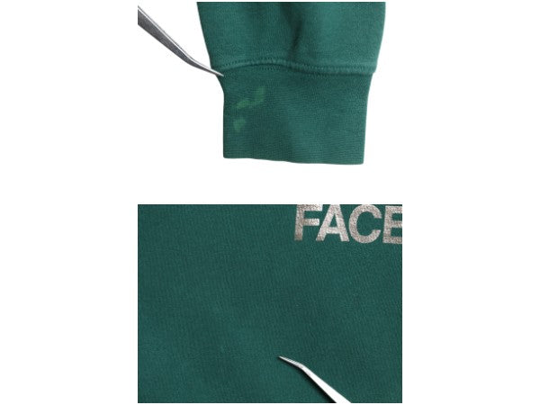 ノースフェイス プリント スウェット フード パーカー レディース L / 古着 アウトドア トレーナー プルオーバー 裏起毛 シンプル グリーン