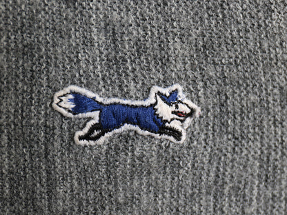 80s JCペニー フォックス Vネック アクリル ニット セーター メンズ レディース S 古着 ヴィンテージ 長袖ニット ワンポイント シンプル 