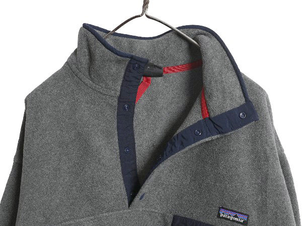 パタゴニア ライトウェイト シンチラ スナップT メンズ L 古着 15年製 アウトドア フリース プルオーバー ジャケット ブルゾン ハイネック