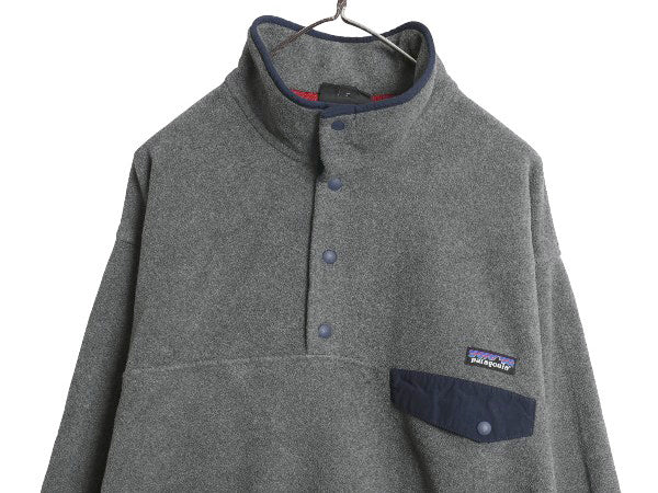 パタゴニア ライトウェイト シンチラ スナップT メンズ L 古着 15年製 アウトドア フリース プルオーバー ジャケット ブルゾン ハイネック