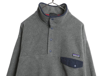パタゴニア ライトウェイト シンチラ スナップT メンズ L 古着 15年製 アウトドア フリース プルオーバー ジャケット ブルゾン ハイネック