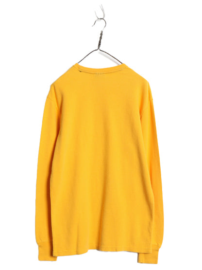 ポロ ラルフローレン 長袖 サーマル Tシャツ メンズ M / ロンT ワッフル コットン カットソー ワンポイント ストレッチ インナー イエロー