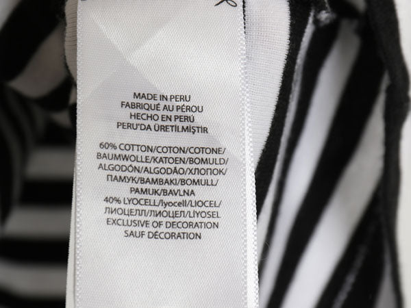 ポロ ラルフローレン Vネック ボーダー 半袖 Tシャツ レディース XL / 古着 ストレッチ スムース カットソー 大きいサイズ ツートン 黒 白
