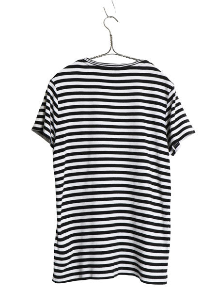 ポロ ラルフローレン Vネック ボーダー 半袖 Tシャツ レディース XL / 古着 ストレッチ スムース カットソー 大きいサイズ ツートン 黒 白