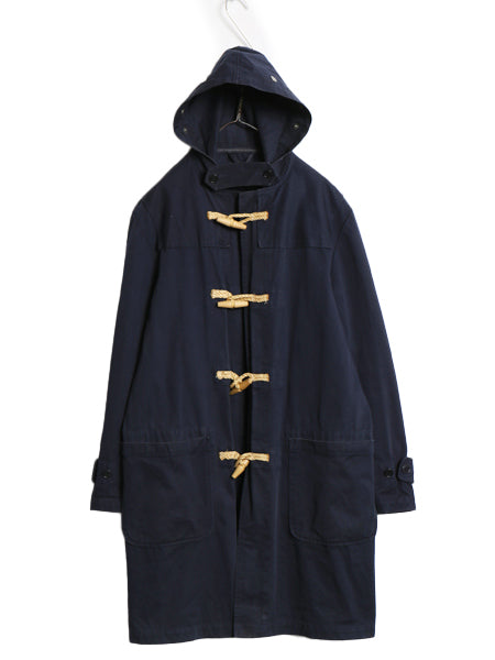 90s ★ ポロ ラルフローレン コットン ダッフル コート メンズ S / オールド ハーフコート フード パーカー ジャケット トラッド 無地 紺