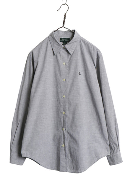 90s ローレン ラルフローレン チェック 長袖 シャツ レディース M 程 オールド ポロ コットン ワイシャツ ワンポイント シンプル ゆったり