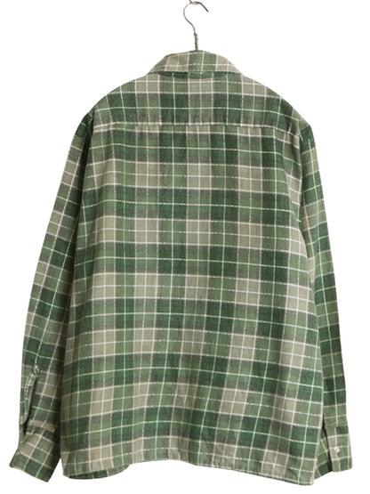 70s Grants チェック プリント 長袖 フランネル シャツ メンズ L ヴィンテージ 100% コットン ネルシャツ プリネル ボックス マルチカラー