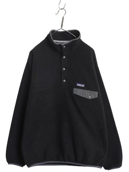 パタゴニア ライトウェイト シンチラ スナップT メンズ L / 16年製 フリース プルオーバー ジャケット アウトドア ブルゾン ジャンパー 黒