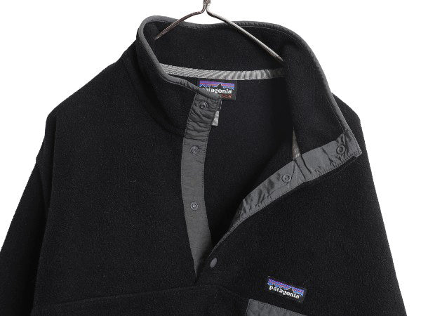 パタゴニア ライトウェイト シンチラ スナップT メンズ L / 16年製 フリース プルオーバー ジャケット アウトドア ブルゾン ジャンパー 黒
