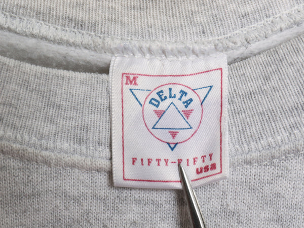 90s ★ デニスロッドマン イラスト プリント スウェット メンズ M 古着 オールド シカゴ ブルズ NBA バスケ スポーツ 裏起毛 トレーナー 灰