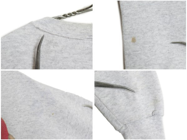 90s ★ デニスロッドマン イラスト プリント スウェット メンズ M 古着 オールド シカゴ ブルズ NBA バスケ スポーツ 裏起毛 トレーナー 灰