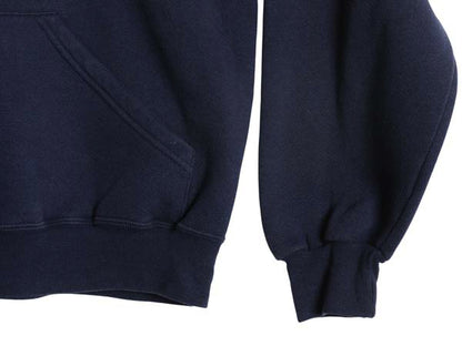 90s USA製 US NAVY 両面 プリント スウェット フード パーカー メンズ S / 古着 オールド ミリタリー トレーナー 裏起毛 軍物 ネイビー USN