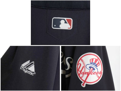 ヤンキース フルジップ ナイロン スタジアム ジャケット メンズ L マジェスティック MLB オフィシャル スタジャン フリース ライナー 野球 