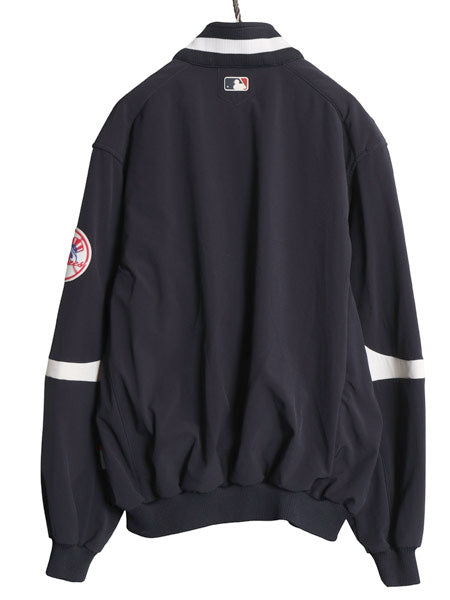 ヤンキース フルジップ ナイロン スタジアム ジャケット メンズ L マジェスティック MLB オフィシャル スタジャン フリース ライナー 野球 