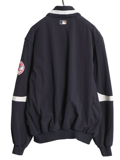 ヤンキース フルジップ ナイロン スタジアム ジャケット メンズ L マジェスティック MLB オフィシャル スタジャン フリース ライナー 野球 