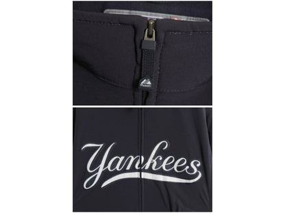 ヤンキース フルジップ ナイロン スタジアム ジャケット メンズ L マジェスティック MLB オフィシャル スタジャン フリース ライナー 野球 