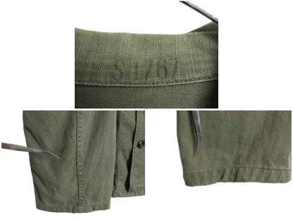 40s ★ 米軍実物 US ARMY M-47 HBT ユーティリティ シャツ ジャケット メンズ M / 古着 ヴィンテージ ミリタリー ヘリンボーン カーキ 軍物