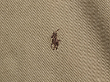 90s ポロ ラルフローレン スイングトップ ジャケット メンズ L オールド コットン ブルゾン フルジップ ジャンパー ワンポイント ベージュ