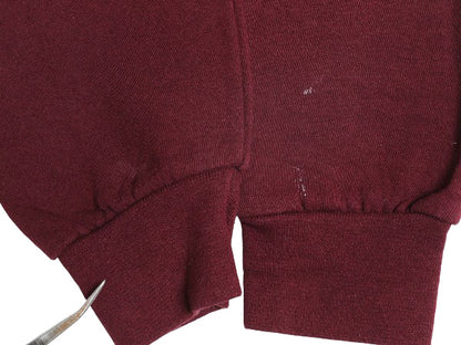 00s ラッセル 無地 スウェット フード パーカー メンズ レディース S オールド プルオーバー 裏起毛 前V トレーナー ブランク バーガンディ