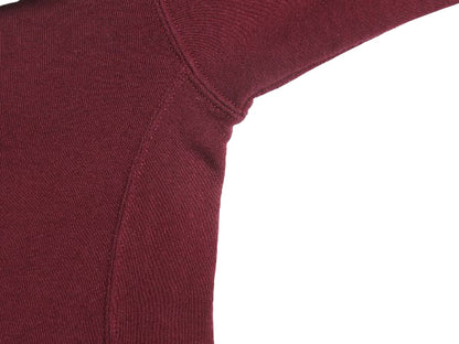 00s ラッセル 無地 スウェット フード パーカー メンズ レディース S オールド プルオーバー 裏起毛 前V トレーナー ブランク バーガンディ