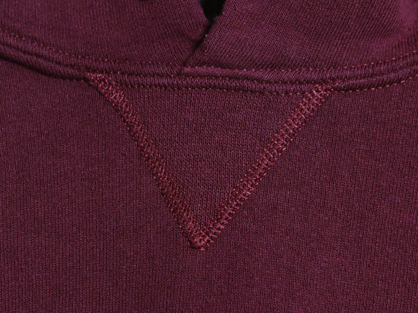 00s ラッセル 無地 スウェット フード パーカー メンズ レディース S オールド プルオーバー 裏起毛 前V トレーナー ブランク バーガンディ