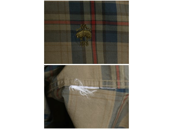 ブルックスブラザーズ チェック 3点留め 長袖 ボタンダウン シャツ メンズ L マチ付き ビンテージ モデル コットン ワイシャツ カジュアル