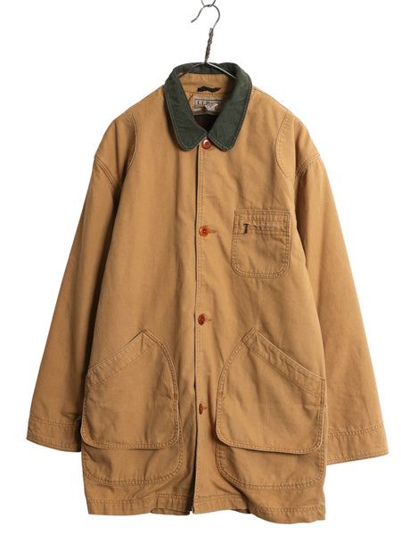 エルエルビーン ダック ハンティング ジャケット メンズ L 古着 アウトドア カバーオール フィールド コート チェック ウール ライナー付き