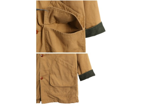 エルエルビーン ダック ハンティング ジャケット メンズ L 古着 アウトドア カバーオール フィールド コート チェック ウール ライナー付き