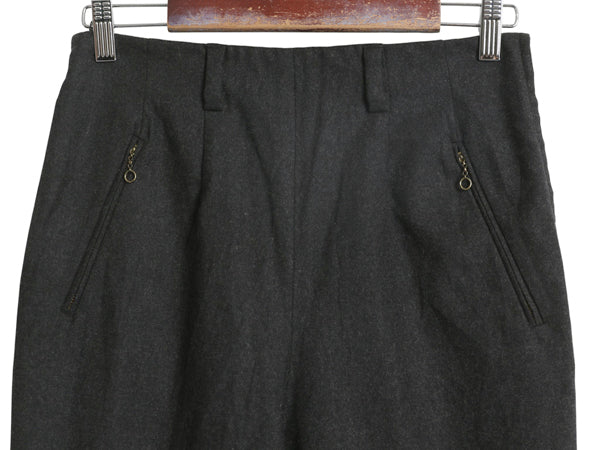 90s USA製 ラルフローレン コットン スラックス パンツ レディース S オールド ポロ スリム テーパード タック入り 無地 きれいめ 細身 灰