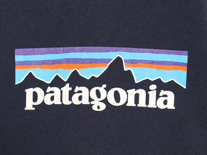 パタゴニア プリント スウェット フード パーカー メンズ S / 21年製 アウトドア トレーナー プルオーバー 裏起毛 ヘビーウェイト ネイビー