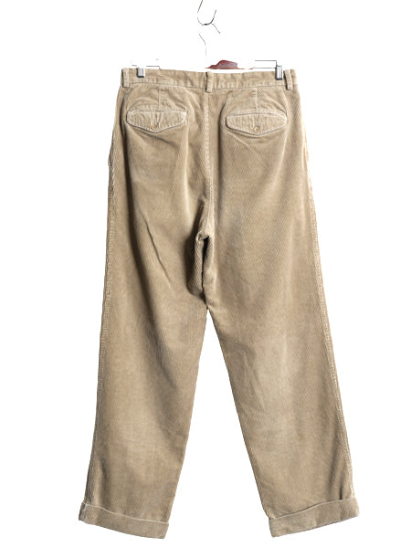 90s バナナリパブリック 太畝 コーデュロイ パンツ メンズ 実寸 32 30 オールド スラックス ストレート ツータック 裾ダブル 無地 ベージュ