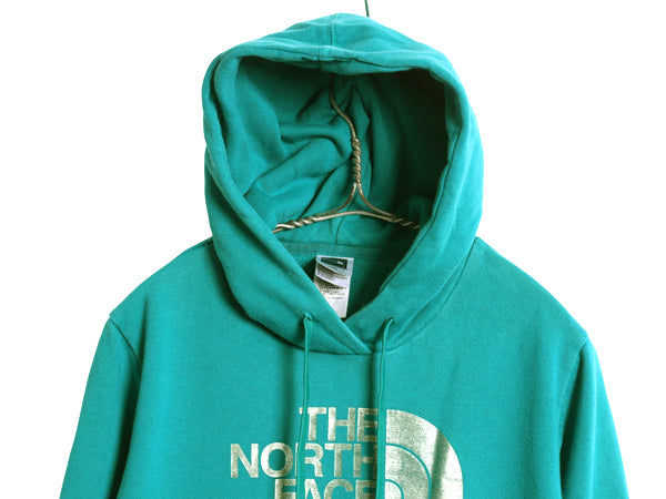 ノースフェイス プリント スウェット フード パーカー レディース М アウトドア トレーナー プルオーバー 裏起毛 ヘビーウェイト シンプル