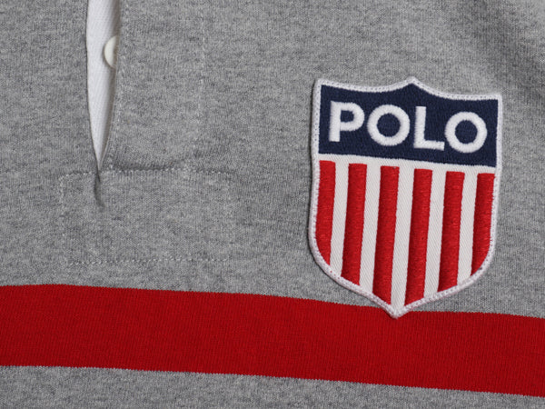 ポロ ラルフローレン ボーダー 長袖 ラガーシャツ メンズ XS ラグビー 長袖シャツ ポロシャツ カットソー ワッペン ワンポイント ボックス