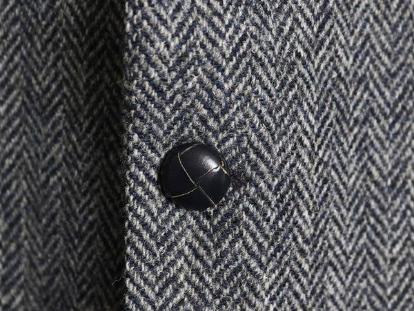 90s ハリスツイード テーラード ジャケット メンズ L 程/ オールド ウール ツイード ブレザー ヘリンボーン ストライプ トラッド シンプル